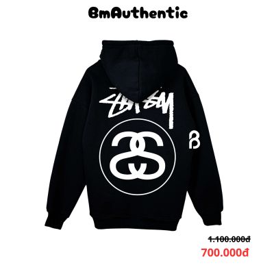 Áo Hoodie Stussy Double S Circle Logo Cotton Cao Cấp Form Rộng - BM Authentic