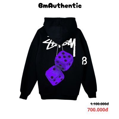 Hoodie Stussy Purple Fur Dice Cotton Cao Cấp Form Rộng Unisex - BM Authentic