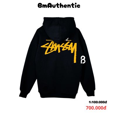 Hoodie Stussy Yellow Graffiti Signature Back Print Cotton Cao Cấp Form Rộng Unisex - BM Authentic