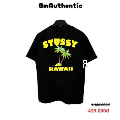 Áo Thun Stussy Hawaii Palm Cotton Cao Cấp Form Rộng - BM Authentic