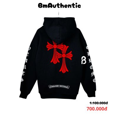 Hoodie Chrome Hearts Double Red Cross Cotton Cao Cấp Form Rộng Unisex - BM Authentic