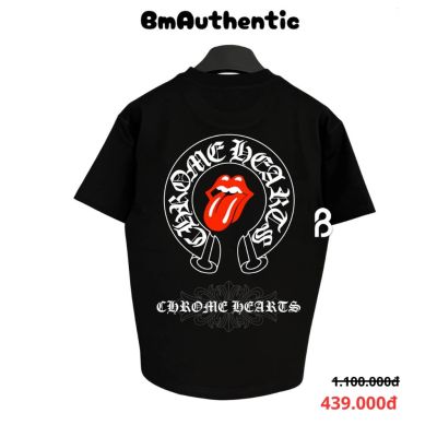 Áo Thun Chrome Hearts Rolling Tongue Horseshoe Cotton Cao Cấp Form Rộng – BM Authentic