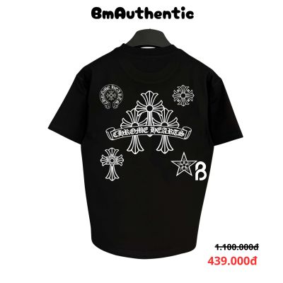 Áo Thun Chrome Hearts Cemetery Cross Multi Patch Cotton Cao Cấp Form Rộng – BM Authentic