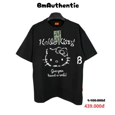Áo Thun Circle Hello Kitty Give Your Heart A Smile Cotton Cao Cấp Form Rộng - BM Authentic