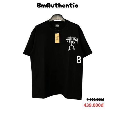 Áo Thun Stussy Running Man Logo Cotton Cao Cấp Form Rộng - BM Authentic