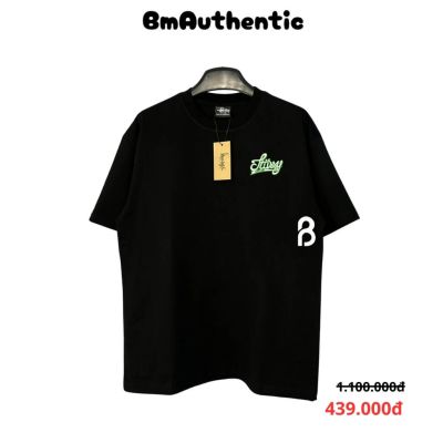 Áo Thun Stussy Neon Script Cotton Cao Cấp Form Rộng - BM Authentic