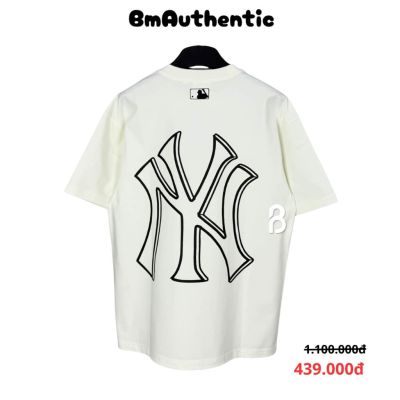 Áo Thun MLB New York Yankees Big Outline Cotton Cao Cấp Form Rộng Màu Trắng – BM Authentic