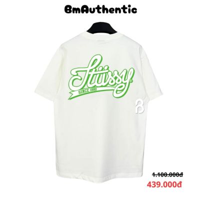 Áo Thun Stussy Neon Script Cotton Cao Cấp Form Rộng - BM Authentic