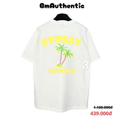 Áo Thun Stussy Hawaii Palm Cotton Cao Cấp Form Rộng - BM Authentic