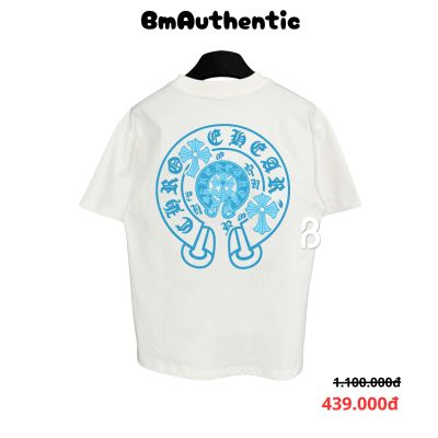 Áo Thun Chrome Hearts Blue Horseshoe Circle Cotton Cao Cấp Form Rộng - BM Authentic