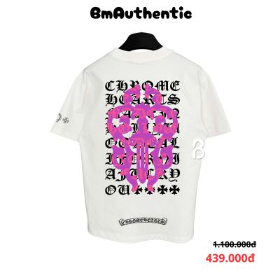 Áo Thun Chrome Hearts Hollywood Script Pink Flame Cotton Cao Cấp Form Rộng – BM Authentic