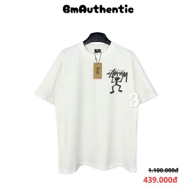 Áo Thun Stussy Running Man Logo Cotton Cao Cấp Form Rộng - BM Authentic