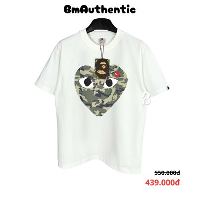 Áo Thun Bape x CDG Heart Camo Cotton Cao Cấp Form Rộng - BM Authentic