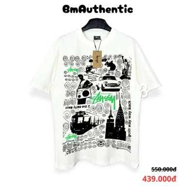 Áo Thun Stussy Retro Transit Graphic Cotton Cao Cấp Form Rộng - BM Authentic