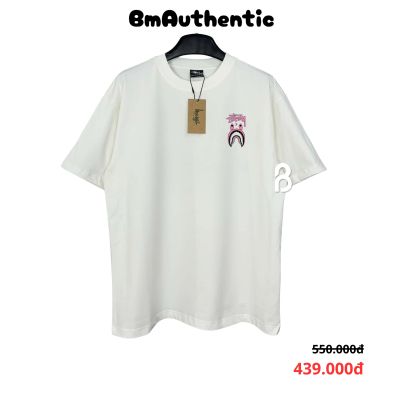 Áo Thun Stussy x Bape Shark Hồng Cotton Cao Cấp Form Rộng - BM Authentic