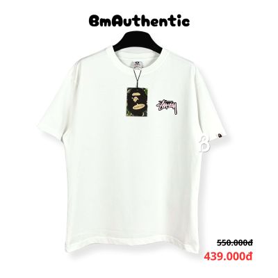 Áo Thun Stussy Bape Pink Crossover Cotton Cao Cấp Form Rộng - BM Authentic