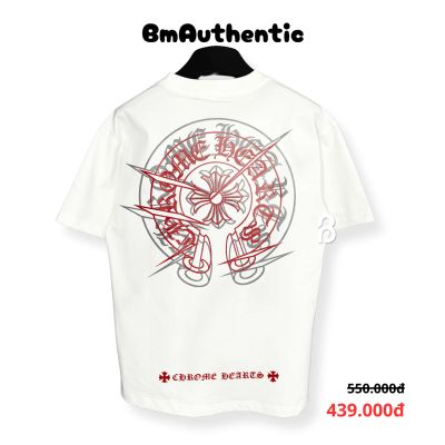 Áo Thun Chrome Hearts Slashed Horseshoe Cotton Cao Cấp Form Rộng - BM Authentic