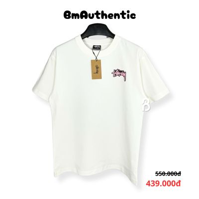 Áo Thun Stussy Bape Head Pink Logo Cotton Cao Cấp Form Rộng - BM Authentic