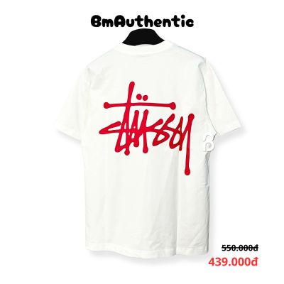 Áo Thun Stussy Red Signature Logo Cotton Cao Cấp Form Rộng - BM Authentic