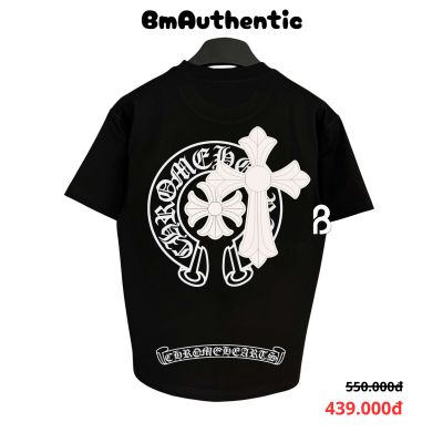 Áo Thun Chrome Hearts Double Black Cross Cotton Cao Cấp Form Rộng - BM Authentic