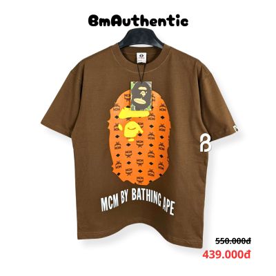 Áo Thun MCM By Bathing Ape Brown Cotton Cao Cấp Form Rộng - BM Authentic