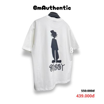 Áo Thun Stussy Bighead White Cotton Cao Cấp Form Rộng - BM Authentic