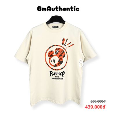 Áo Thun Authentic Poppop Hihi Never Grow Up Orange Leopard Cotton Cao Cấp Form Rộng - BM Authentic