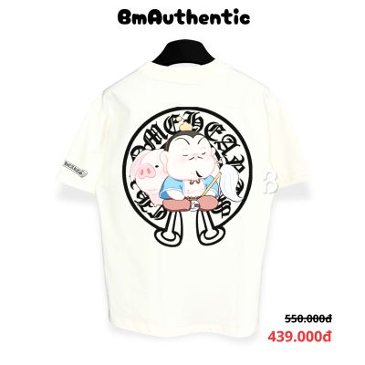 Áo Thun Chrome Hearts Hắc Bạch Trư Bát Giới Cartoon Cotton Cao Cấp Form Rộng - BM Authentic