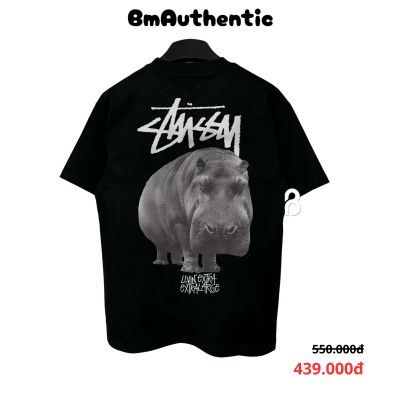 Áo Thun Stussy Hippo Livin Extra Cotton Cao Cấp Form Rộng - BM Authentic