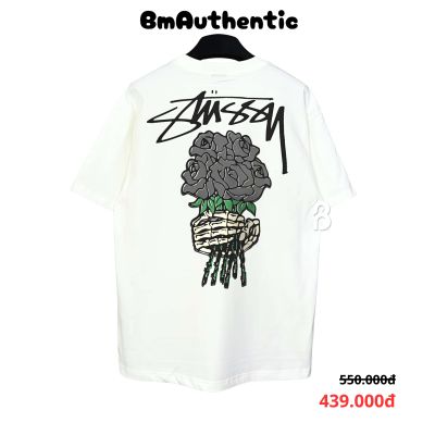 Áo Thun Stussy Skeleton Rose Cotton Cao Cấp Form Rộng - BM Authentic