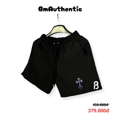 Quần Short Chrome Hearts Diamond Cross Xanh Cotton Cao Cấp - BM Authentic