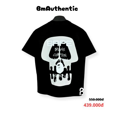 Áo Thun BAPE Stussy Skull Cities Cotton Cao Cấp Form Rộng - BM Authentic