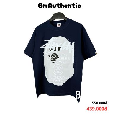 Áo Thun BAPE Stussy Skull Cities Cotton Cao Cấp Form Rộng - BM Authentic