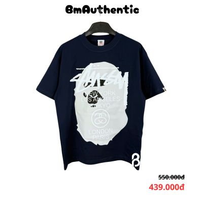 Áo Thun BAPE Stussy Skull Cities Cotton Cao Cấp Form Rộng - BM Authentic