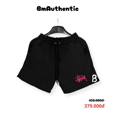 Quần Short Stussy Logo Hồng Cotton Cao Cấp - BM Authentic