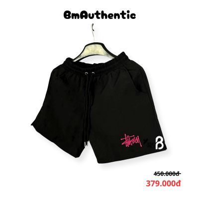 Quần Short Stussy Logo Hồng Cotton Cao Cấp - BM Authentic