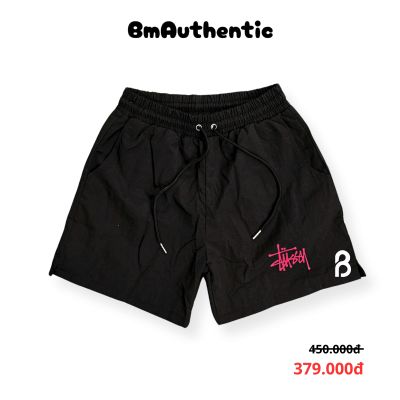 Quần Short Stussy Logo Hồng Cotton Cao Cấp - BM Authentic