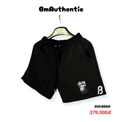 Quần Short Stussy 8Ball Đen Cotton Cao Cấp - BM Authentic