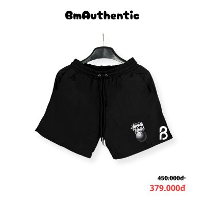 Quần Short Stussy 8Ball Đen Cotton Cao Cấp - BM Authentic