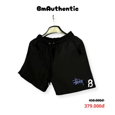 Quần Short Stussy Graffiti Xanh Navy Cotton Cao Cấp - BM Authentic
