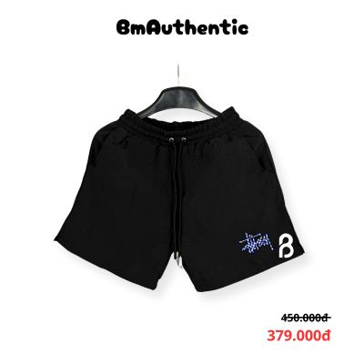Quần Short Stussy Graffiti Xanh Navy Cotton Cao Cấp - BM Authentic